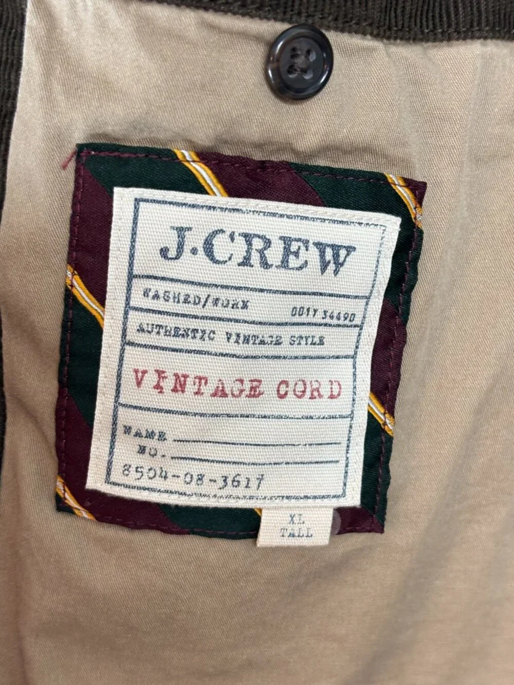 J Crew Mens XLT Corduroy Blazer Vintage Cord Jacket Academia Old Money Brown